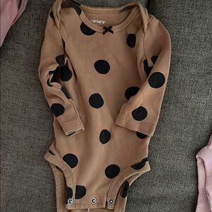Carter's Brown and Black Polka Dot Kids One Piece